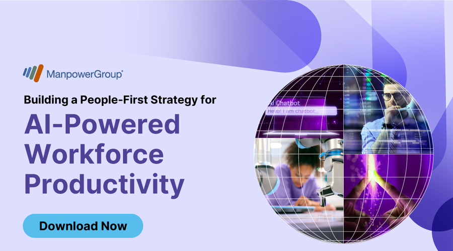 Slide title showcasing Building a People First Strategy For AI-Powered Workforce Productivity